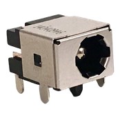 Right Angle PC Mount DC Power Jack, pin size 0.080"(2.0mm), Shielded