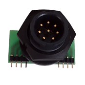 Right Angle PCB Mount Mini-Con-X, Wide Board, 6 Position, Female Sockets